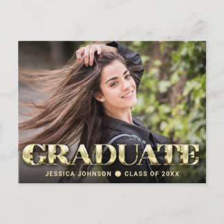 PHOTO Modern Elegant Graduation Party Invitation Postcard