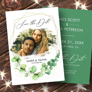 Photo modern elegant save the date rustic wedding