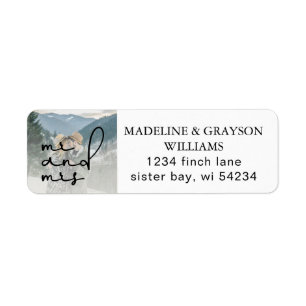 Photo Modern Elegant Script Mr and Mrs