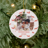 Photo Modern Fox Pattern Christmas