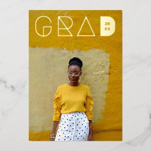 Photo Modern Grad Letters Gold Foil Graduation