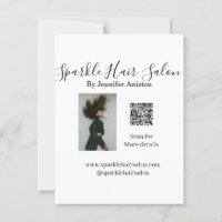 Photo modern hair salon small business QR code 