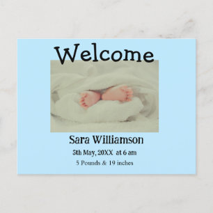 Photo modern minimal edit birth announcement card