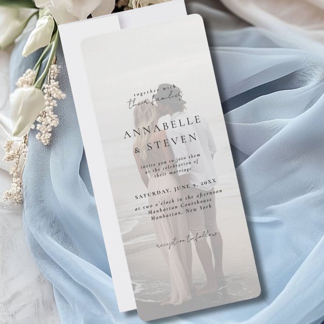 Photo, Modern, Minimal, White, Wedding Invitation (Photo, Modern, Minimal, White, Wedding Invitation)