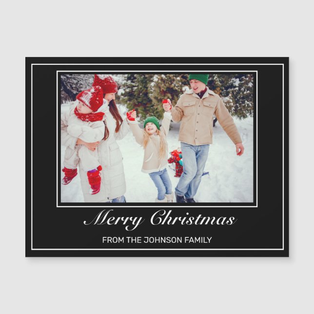 Photo Modern Minimalist Merry Christmas Greeting (Front)