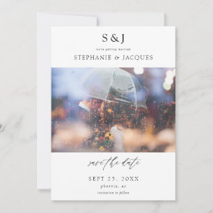 Photo Modern Mongoram Save the Date Invitation