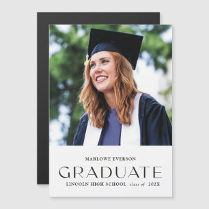 Photo Modern Portrait Grad Announcement Magnet