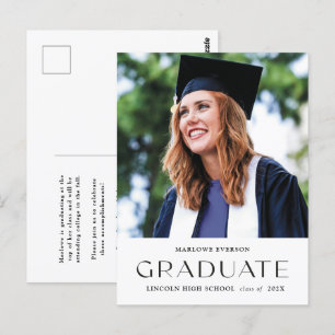 Photo Modern Portrait Graduation Announcement Postcard