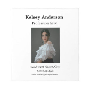 Photo modern profession social media address simpl notepad