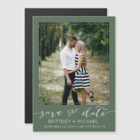 Photo Modern Save The Date Dark Sage