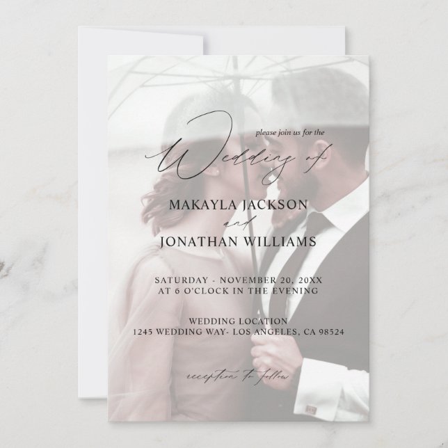 Photo Modern Vertical 4 Wedding Invitation (Front)