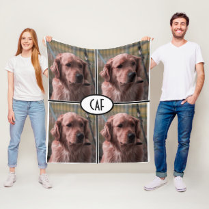Photo Monogram Add Your own Images Fleece Blanket