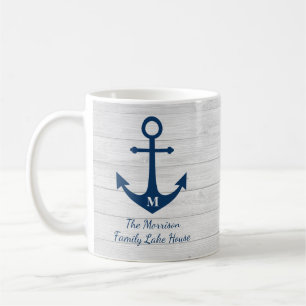 Photo Monogram Beach House Anchor Family Coffee Mug