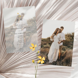 Photo Monogram Minimalist Wedding Invitation