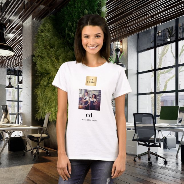 Photo monogram name logo business T-Shirt (Creator Uploaded)