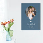 Photo Monogram Romantic Heart Coodinates Modern Canvas Print<br><div class="desc">Photo Monogram Romantic Heart Coodinates Modern Faux Canvas Print Wall Art features your favourite photo with your monogram and custom coordinates of longitude and latitude that are special to you in modern script typography. Perfect gift for weddings, birthday, Christmas, Valentine's Day, anniversary and so much more. Designed by ©Evco Studio...</div>