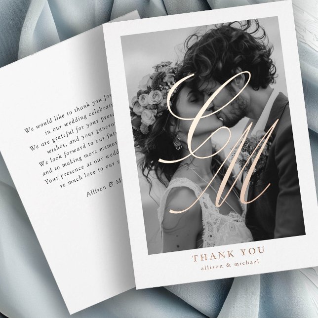 Photo-Monogram, Rose-Gold-Foil, THANK YOU! (Creator Uploaded)