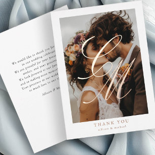 Photo, Monogram, Rose-Gold-Foil, "Thank You"