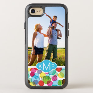 Photo & Monogram Round bubbles pattern 2 OtterBox Symmetry iPhone 8/7 Case