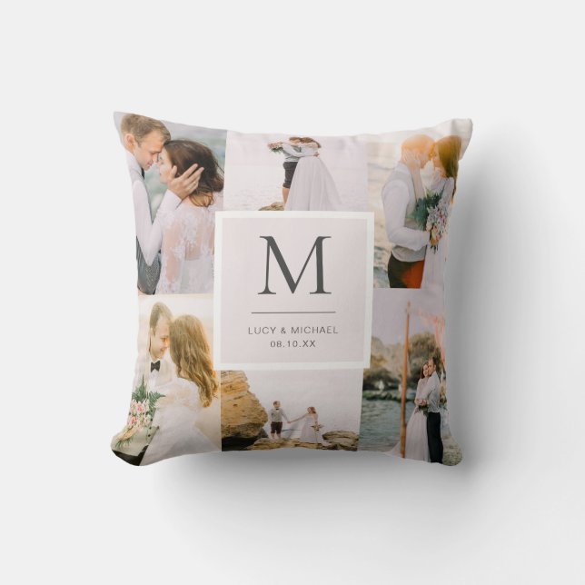 Photo Monogrammed Wedding Cushion (Front)