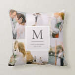 Photo Monogrammed Wedding Cushion<br><div class="desc">Photo Monogrammed Wedding Throw Pillow. This stylish and modern wedding throw pillow features a collage of 6 wedding photos. Easily personalise this chic pillow with your names,  monogram,  and wedding date.</div>