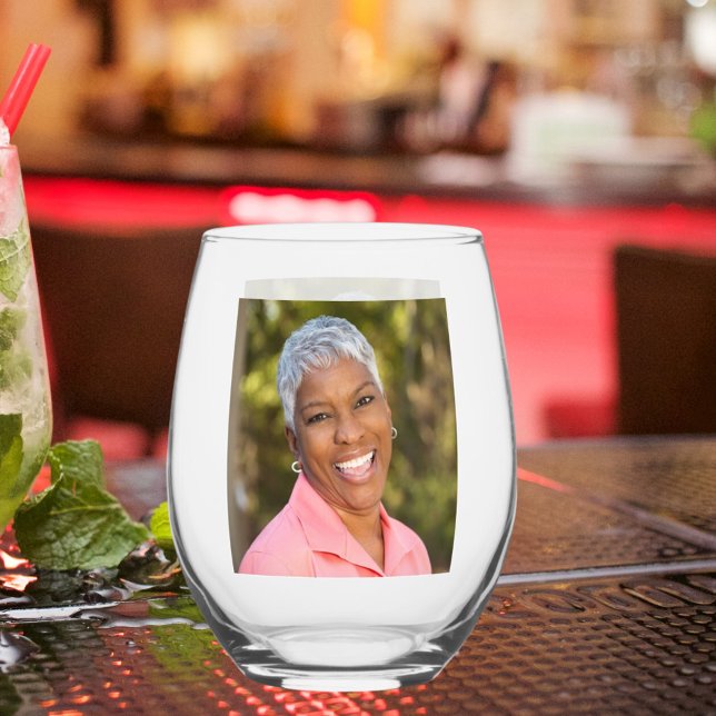 Photo mother bride stemless wine glass (Creator Uploaded)