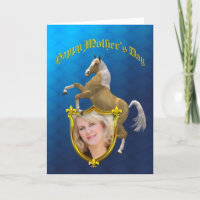 Photo Mother's day card with a rearing horse