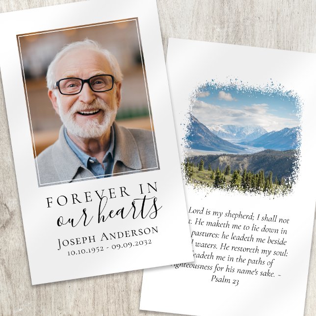 Photo Mountains Memorial Prayer Card (Creator Uploaded)