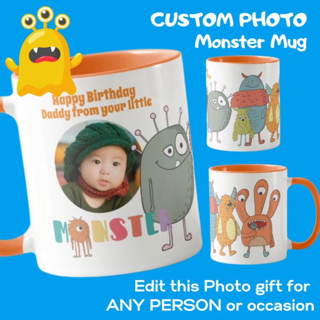 PHOTO MUG KIDS Little Monsters To DAD MOM GRANDPA (Creator Uploaded)