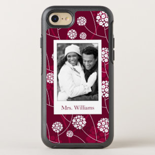 Photo & Name Abstract floral pattern OtterBox Symmetry iPhone 8/7 Case