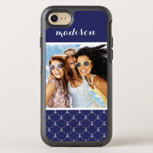 Photo & Name Anchor pattern OtterBox Symmetry iPhone 8/7 Case