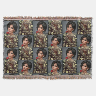 Photo Name Birthday I Love You For Family Friends Throw Blanket