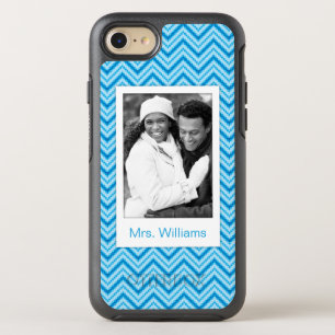 Photo & Name Chevron Pattern Background OtterBox Symmetry iPhone 8/7 Case