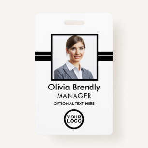 Photo Name Employee ID Badge   Black White