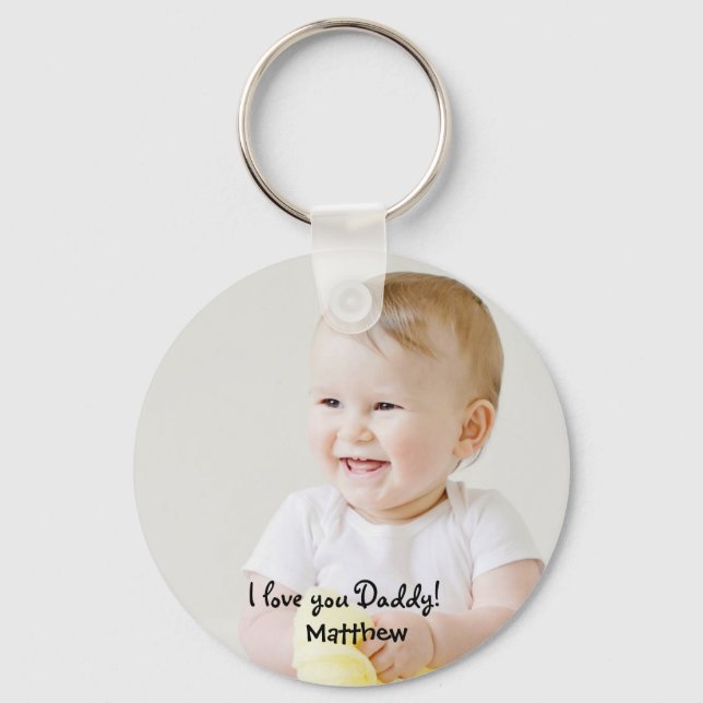 Photo Name I love you daddy Father's day Key Ring (Front)