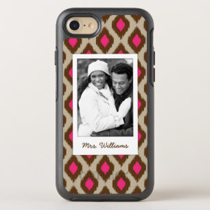 Photo & Name Modern ikat pattern OtterBox Symmetry iPhone 8/7 Case