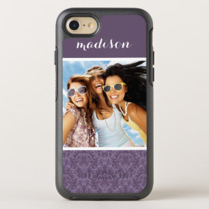 Photo & Name Purple floral wallpaper 2 OtterBox Symmetry iPhone 8/7 Case