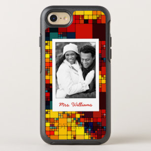 Photo & Name rainbow geometric pattern OtterBox Symmetry iPhone 8/7 Case