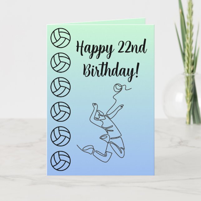 Photo Name Sentiment Sport Theme Volleyball Card (Front)