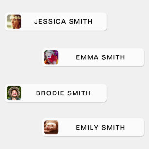 Photo & Name Sticker Labels Template