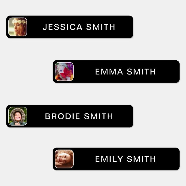 Photo & Name Sticker Labels Template (Group)