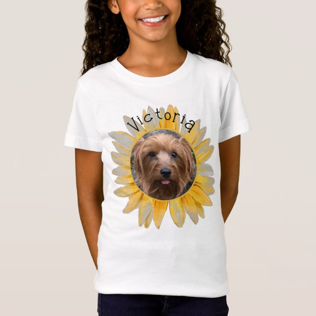 Photo Name Sunflower Personalised  T-Shirt (Front)