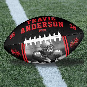 Photo, Name, Team Logo Red & Black Player Football