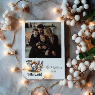 Photo Nativity Joy to the World Christmas Holiday Card