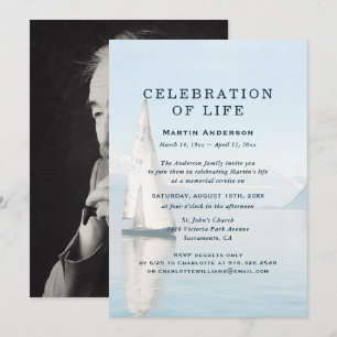 Photo Nautical Sailing Celebration of Life Invitation