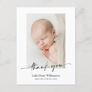 Photo New Baby Birth Announcement Thank you  Postcard