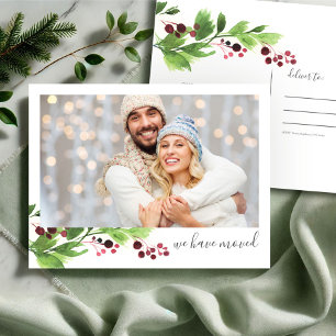 Photo New Home Holiday Moving Announcemet Postcard