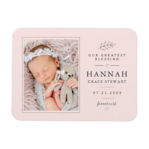 Photo Newborn Baby Picture Birth Announcement  Magnet