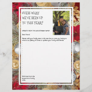 Photo Newsletter   CHRISTMAS WREATH   Family Custom Letterhead