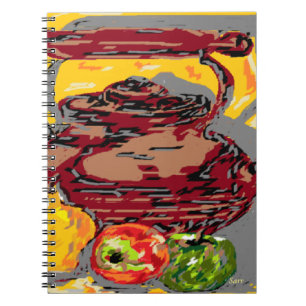Photo Note Book Still Life Tea Kettle with Fruit